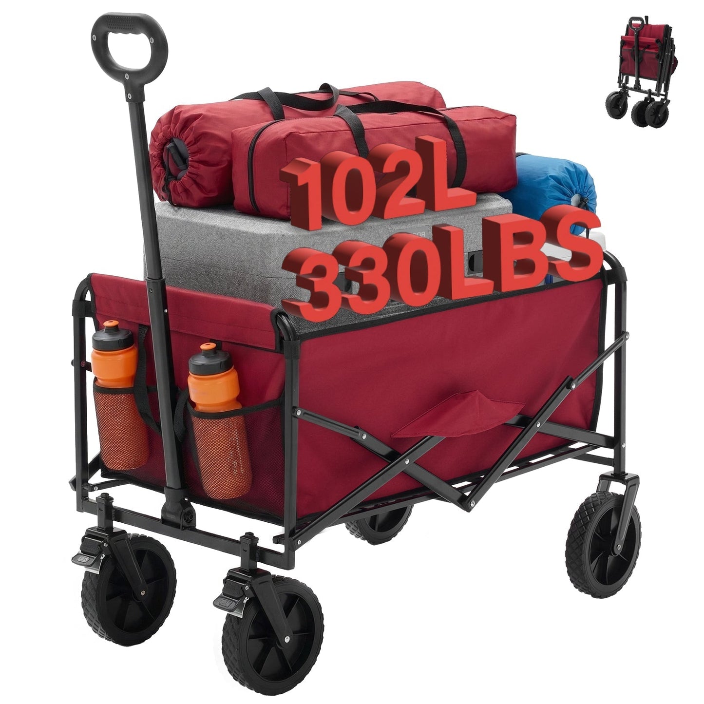 Heavy Duty Folding Utility Wagon Cart Outdoor Trolley