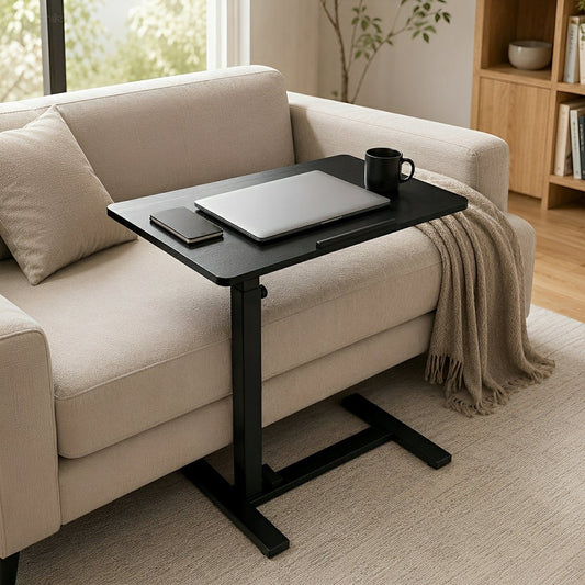 Height-Adjustable Bedside Table on Wheels – Portable