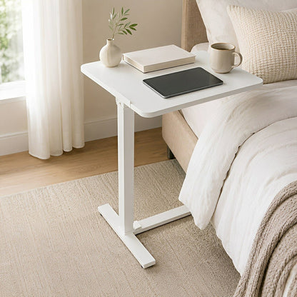 Height-Adjustable Bedside Table on Wheels – Portable