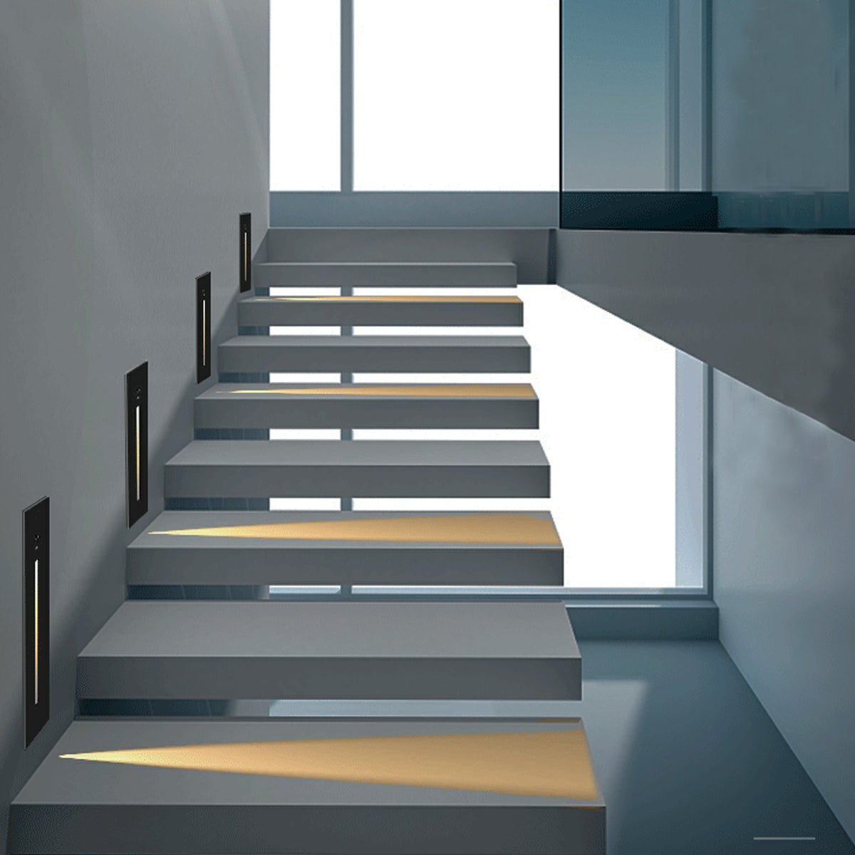 Indoor Minimalist Motion Sensor LED Recessed Stairway Wall Lights