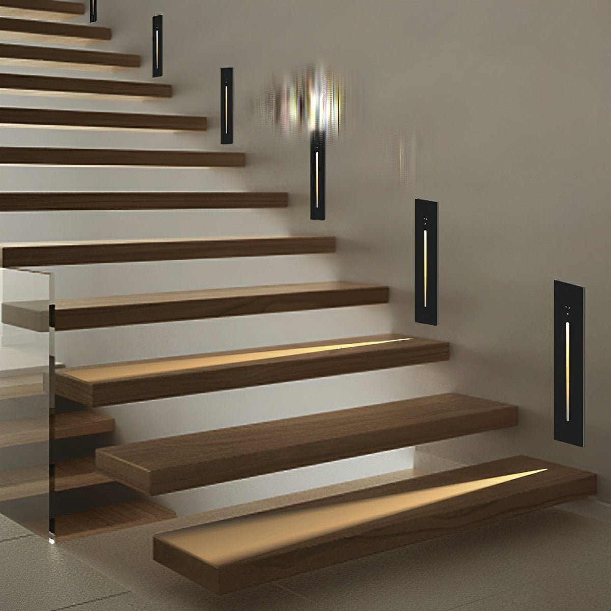 Indoor Minimalist Motion Sensor LED Recessed Stairway Wall Lights