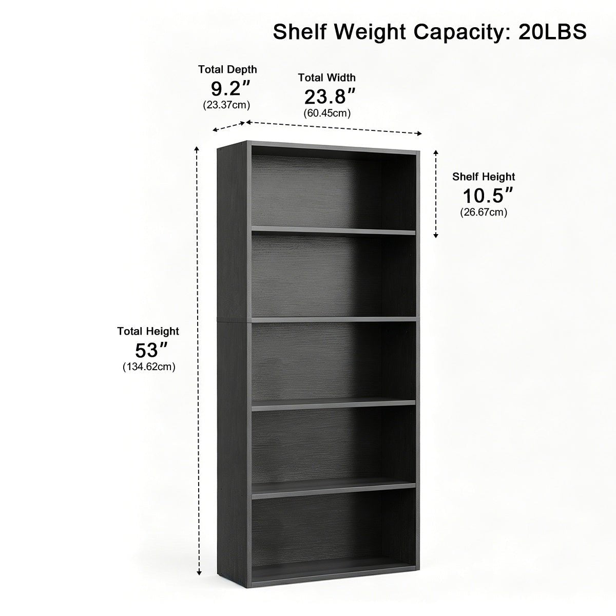 Industrial Bookcase Open Storage Shelf