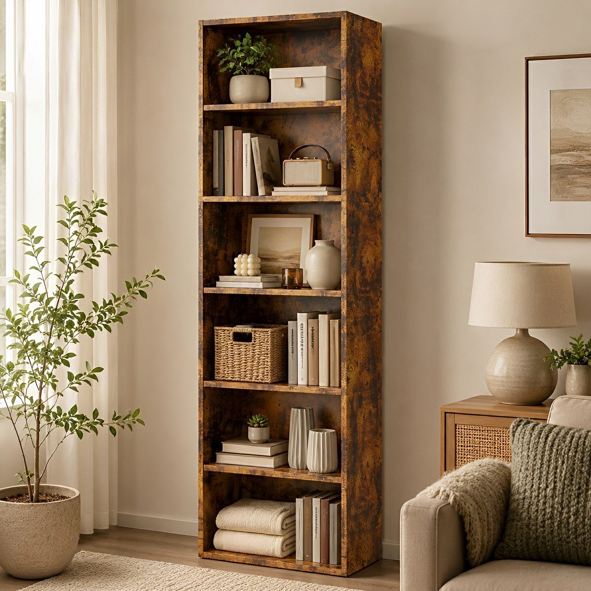 Industrial Bookcase Open Storage Shelf
