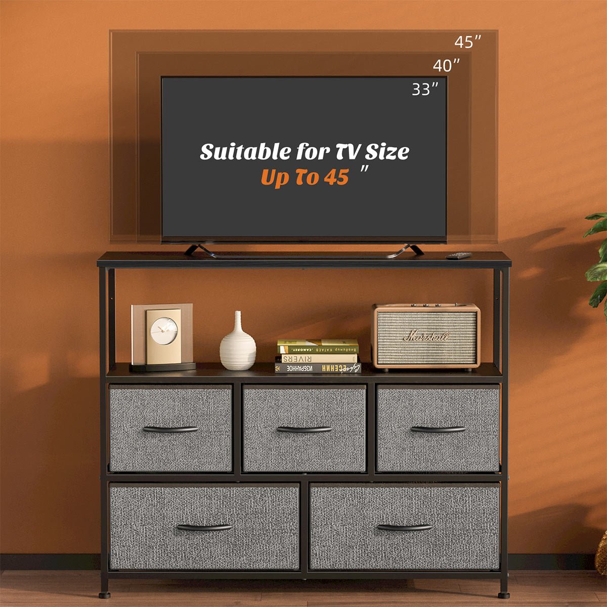 Large Capacity 5-10 Drawer Fabric Storage Cabinet Organizer