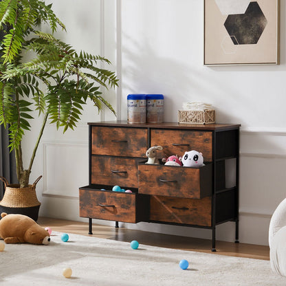 Large Capacity 5-10 Drawer Fabric Storage Cabinet Organizer