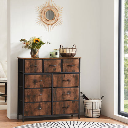 Large Capacity 5-10 Drawer Fabric Storage Cabinet Organizer