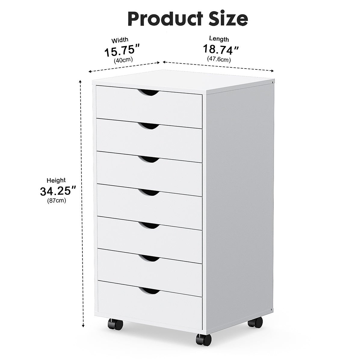 Large Capacity Mobile Storage Cabinet Organizer with Wheels