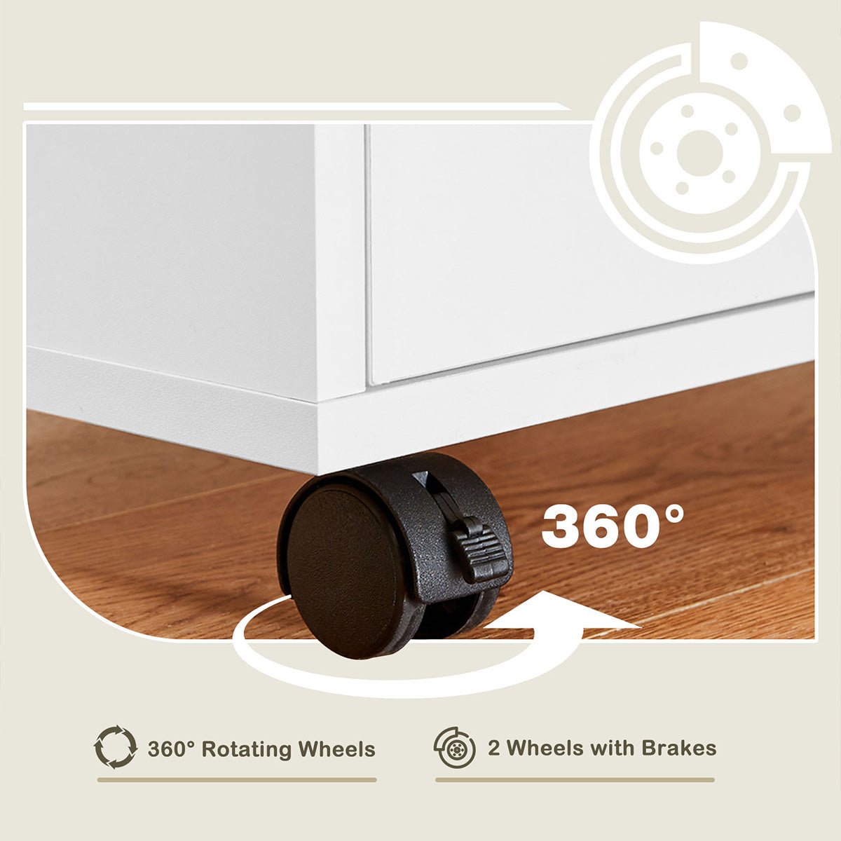 Large Capacity Mobile Storage Cabinet Organizer with Wheels