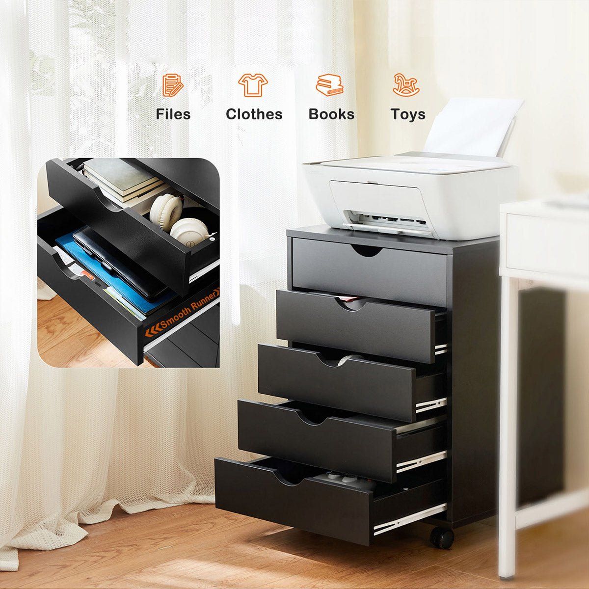 Large Capacity Mobile Storage Cabinet Organizer with Wheels