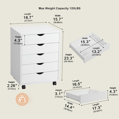 Large Capacity Mobile Storage Cabinet Organizer with Wheels