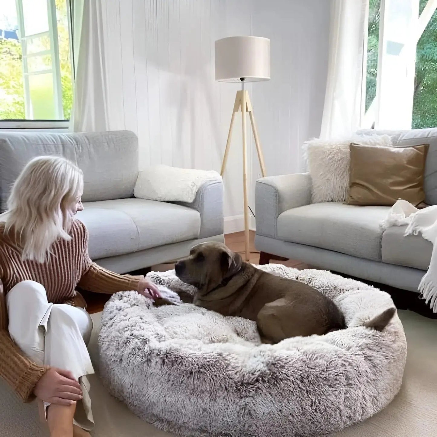 Large Plush Dog Bed
