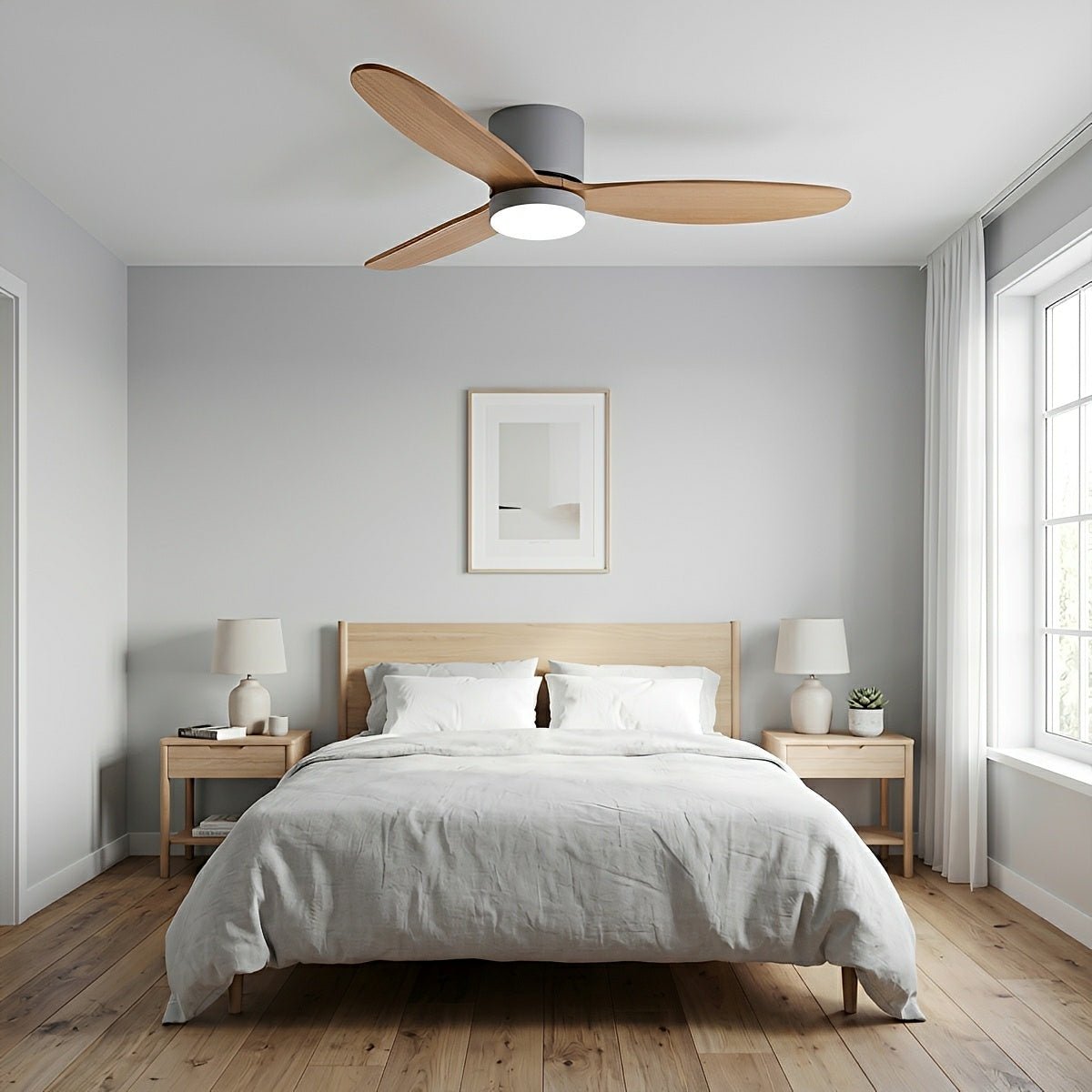 LED Inverter Silent White Low Floor DC Motor Simple Ceiling Fan Light