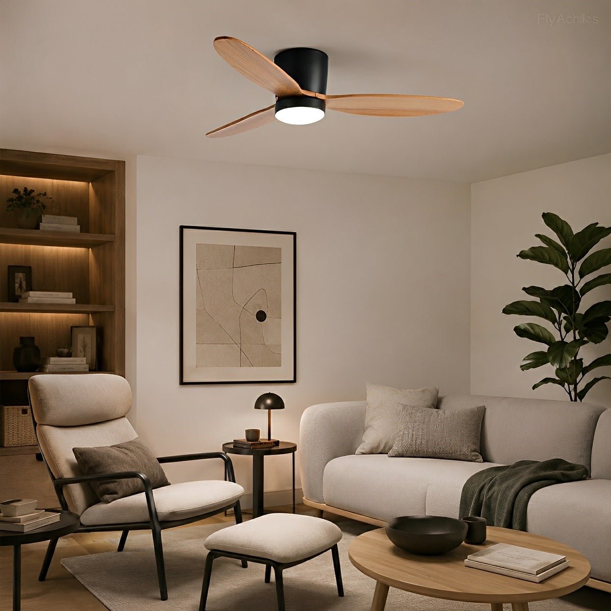 LED Inverter Silent White Low Floor DC Motor Simple Ceiling Fan Light