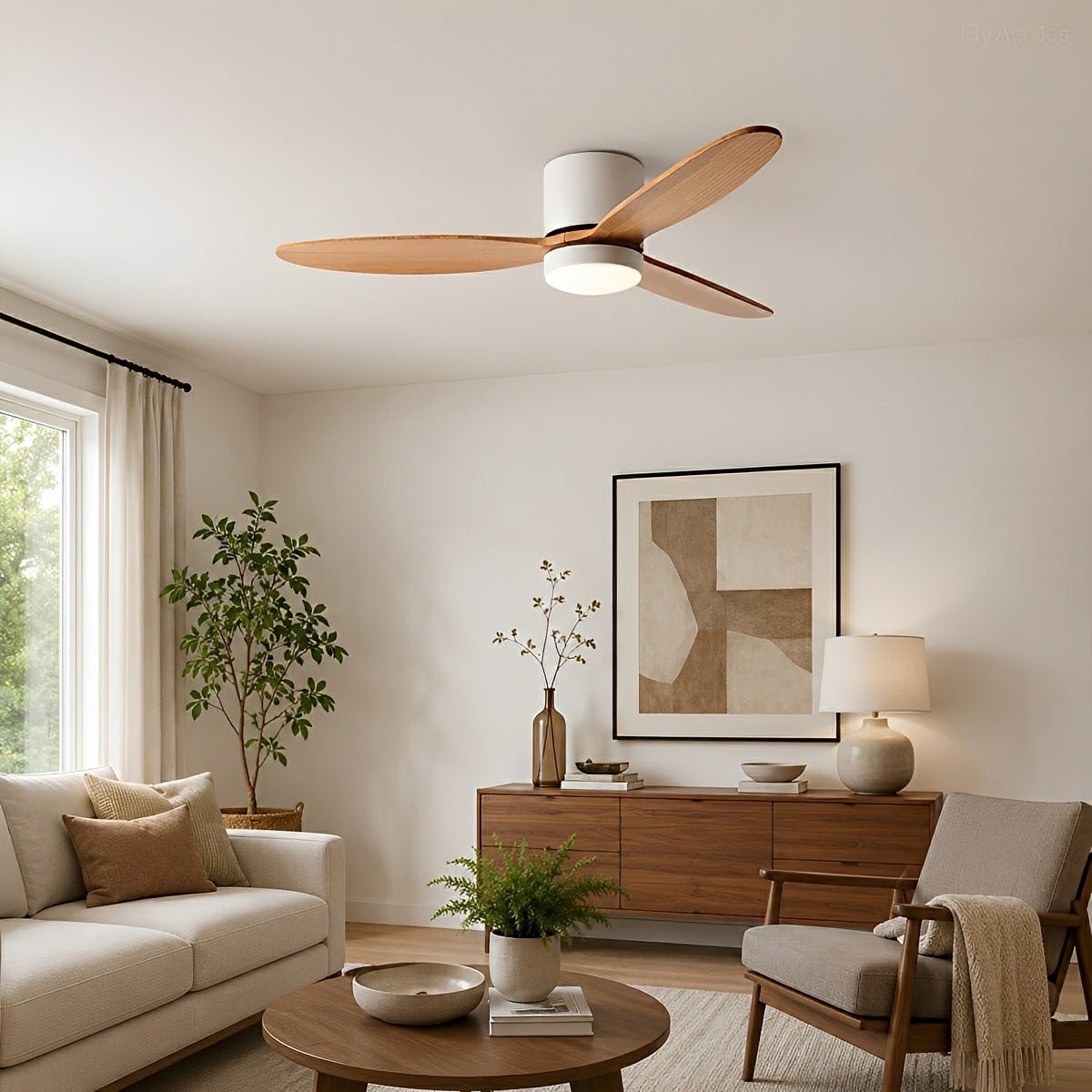 LED Inverter Silent White Low Floor DC Motor Simple Ceiling Fan Light