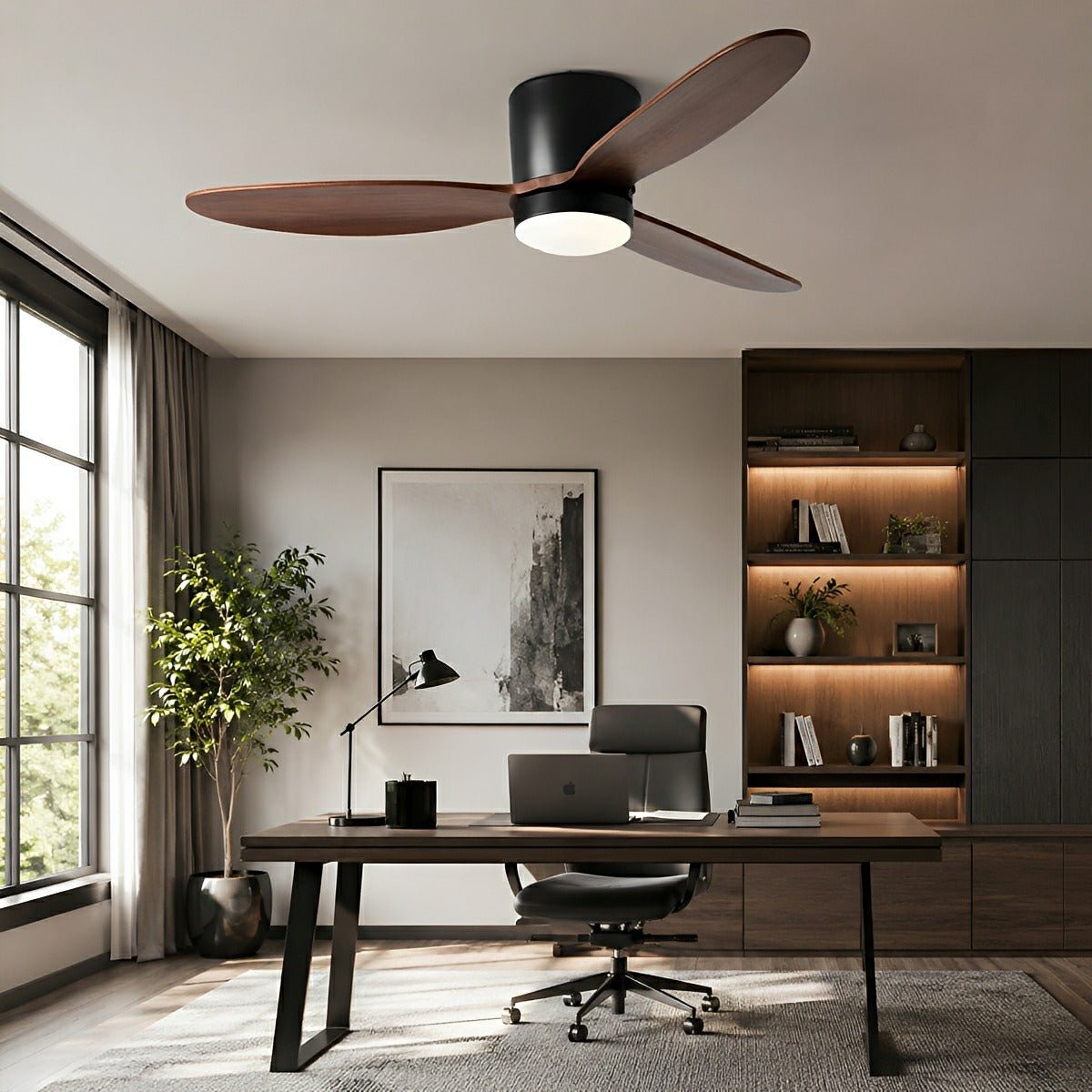 LED Inverter Silent White Low Floor DC Motor Simple Ceiling Fan Light