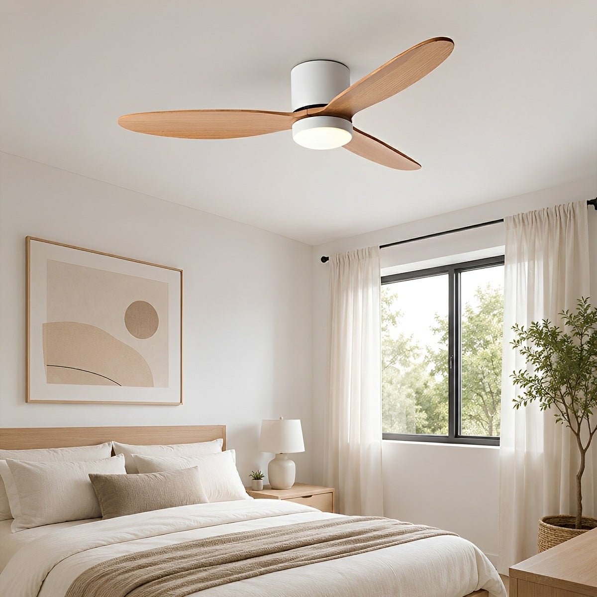 LED Inverter Silent White Low Floor DC Motor Simple Ceiling Fan Light