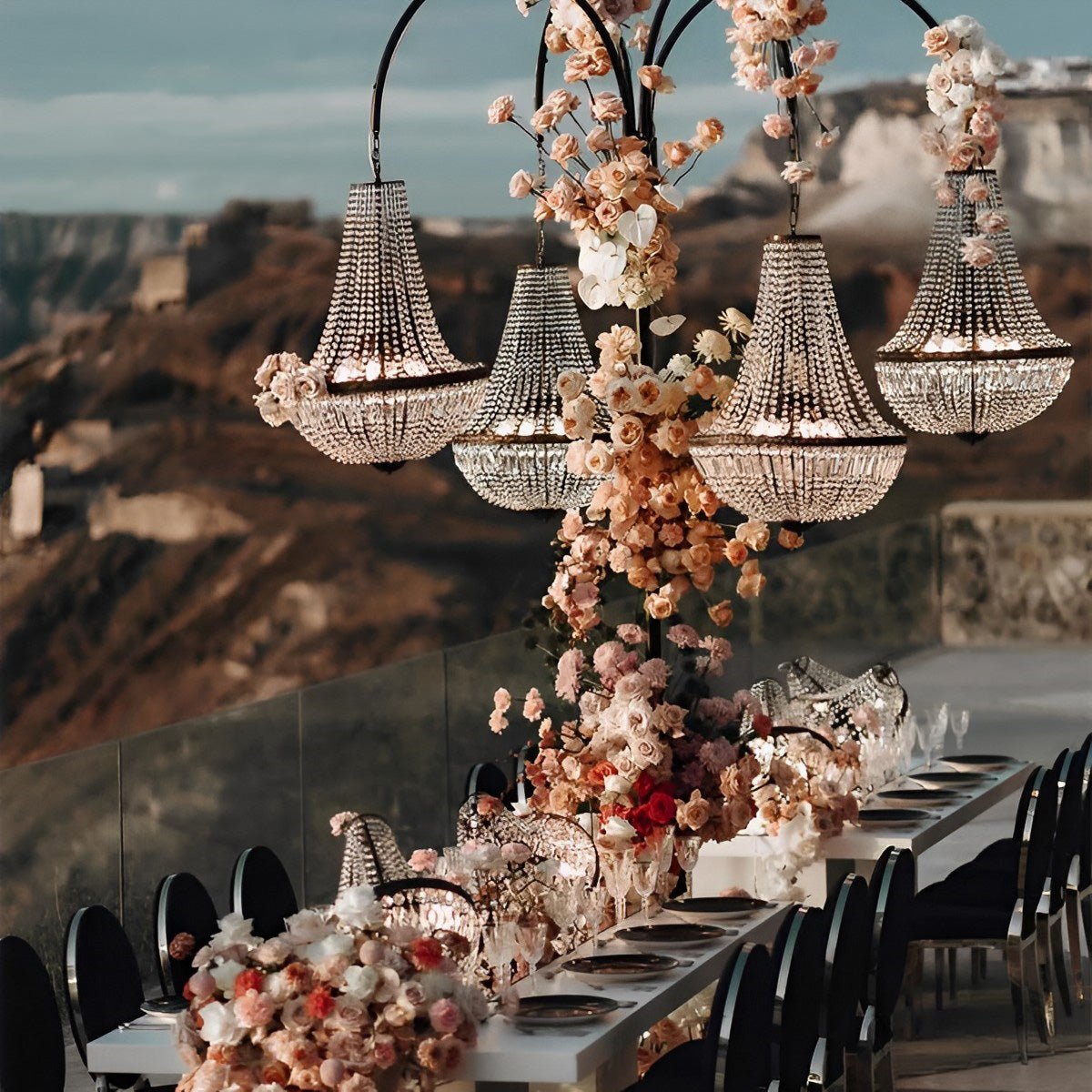 12V Low Voltage Luxury Waterproof Outdoor Crystal Chandeliers