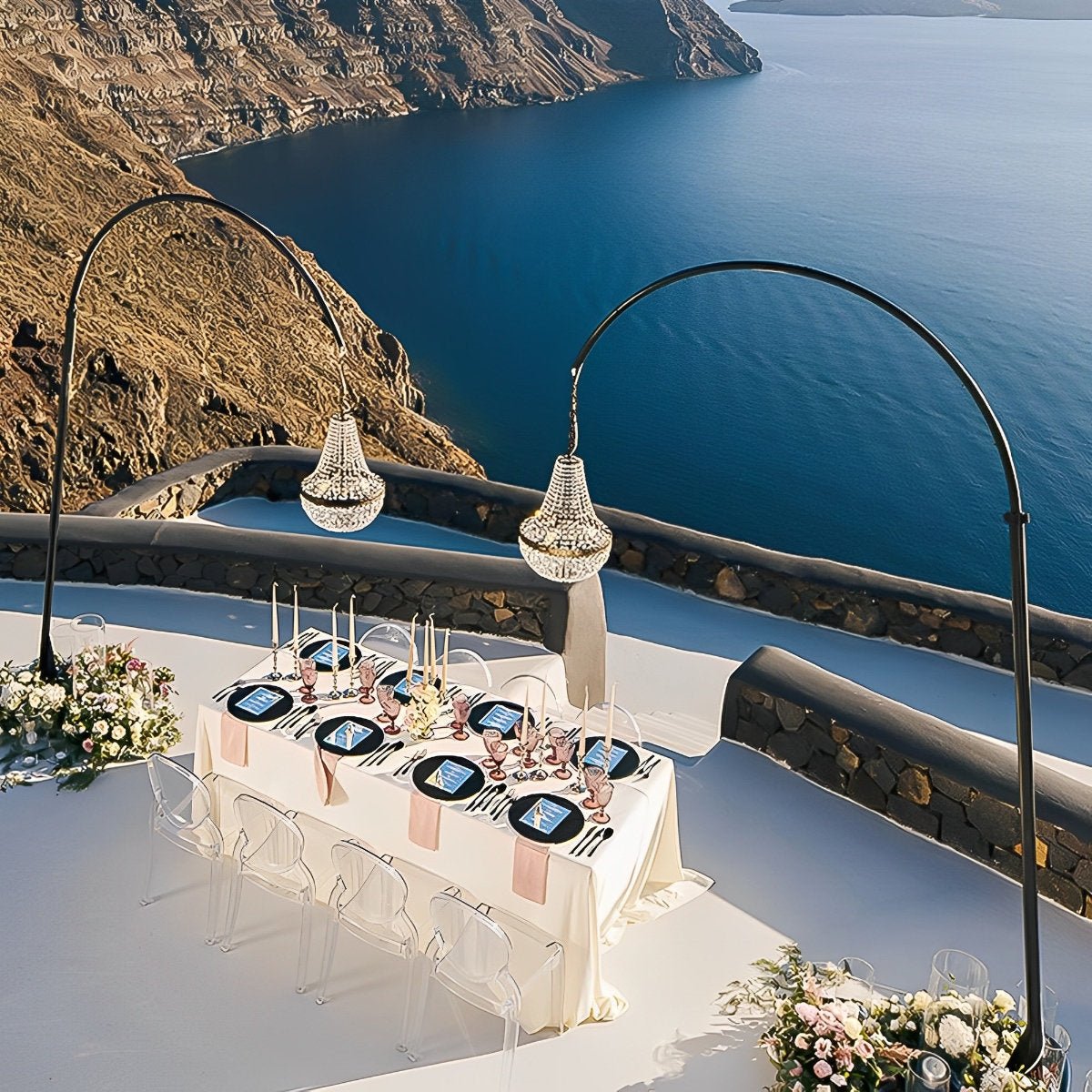 Set of 4 Luxury Waterproof Outdoor Wedding Crystal Chandeliers