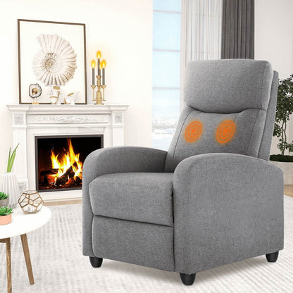 Manual Massage Heating Recliner Chair Winback Single Sofa
