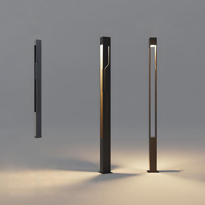 Mecha Modern Ash Black Rectangle LED Column Outdoor Pole Street Light