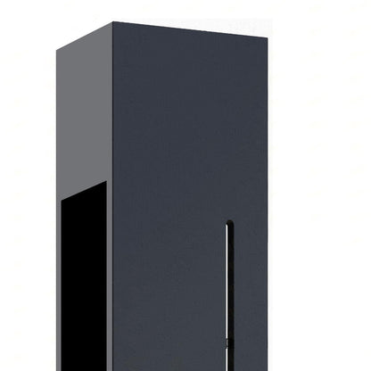 Mecha Modern Ash Black Rectangle LED Column Outdoor Pole Street Light