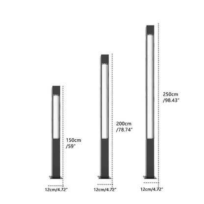 Mecha Modern Ash Black Rectangle LED Column Outdoor Pole Street Light