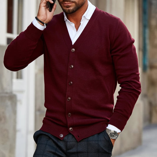 Men's Button-Up Knit Cardigan