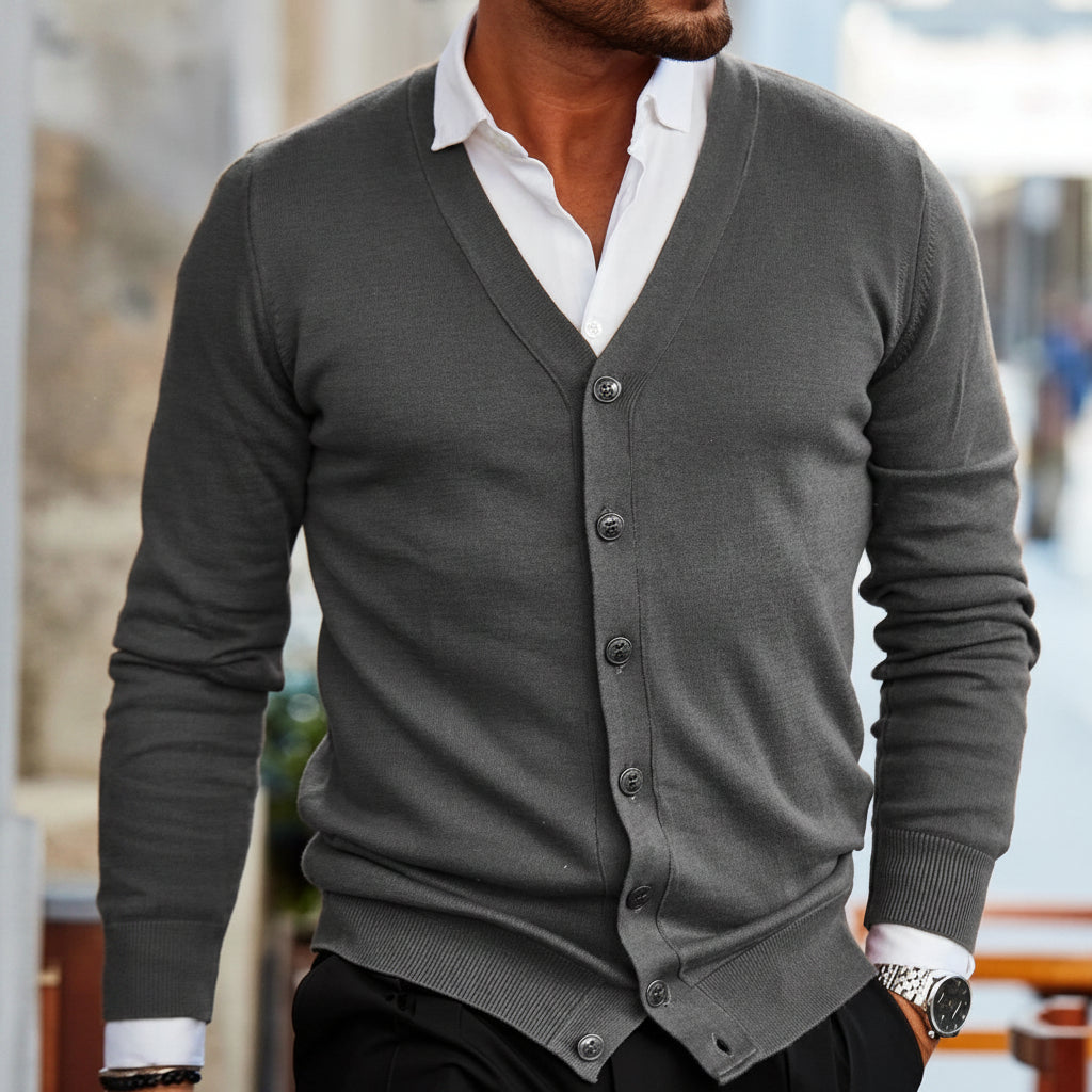 Men's Button-Up Knit Cardigan
