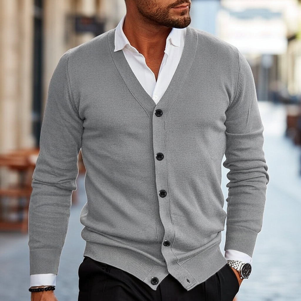 Men's Button-Up Knit Cardigan