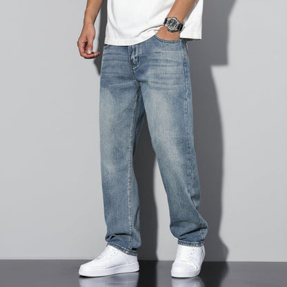 Men's Straight-Leg Washed Jeans