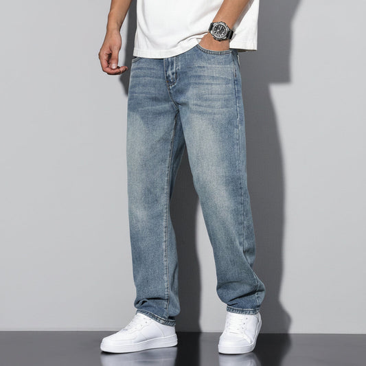 Men's Straight-Leg Washed Jeans