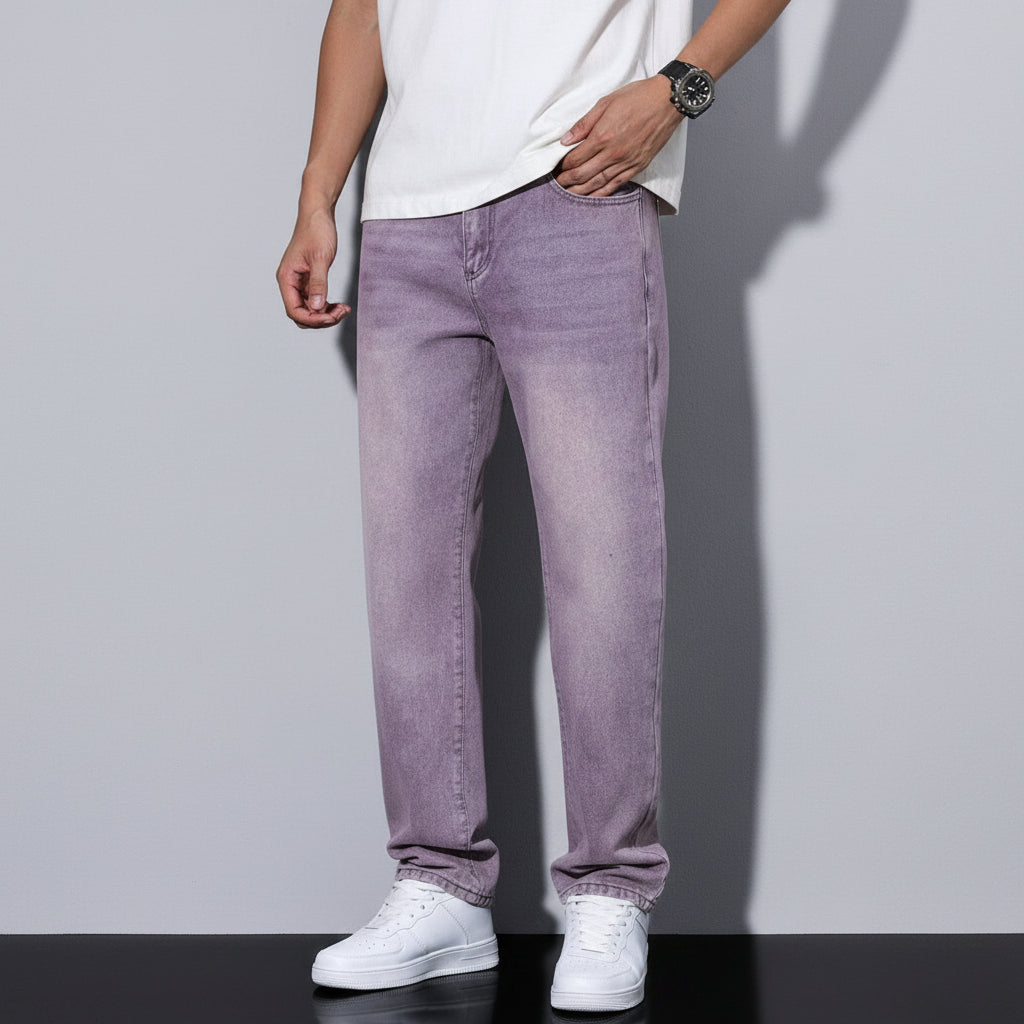 Men's Straight-Leg Washed Jeans
