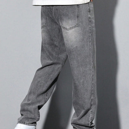 Men's Straight-Leg Washed Jeans