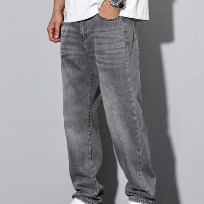 Men's Straight-Leg Washed Jeans