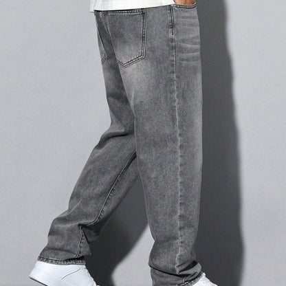 Men's Straight-Leg Washed Jeans