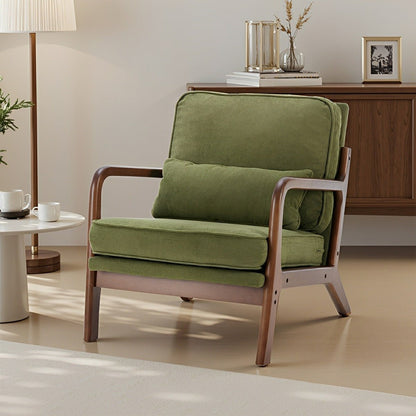 Mid Century Modern Accent Chair with Arms – Solid Wood