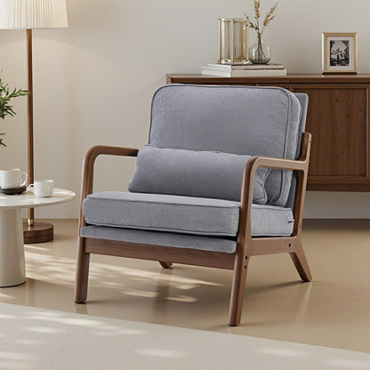 Mid Century Modern Accent Chair with Arms – Solid Wood