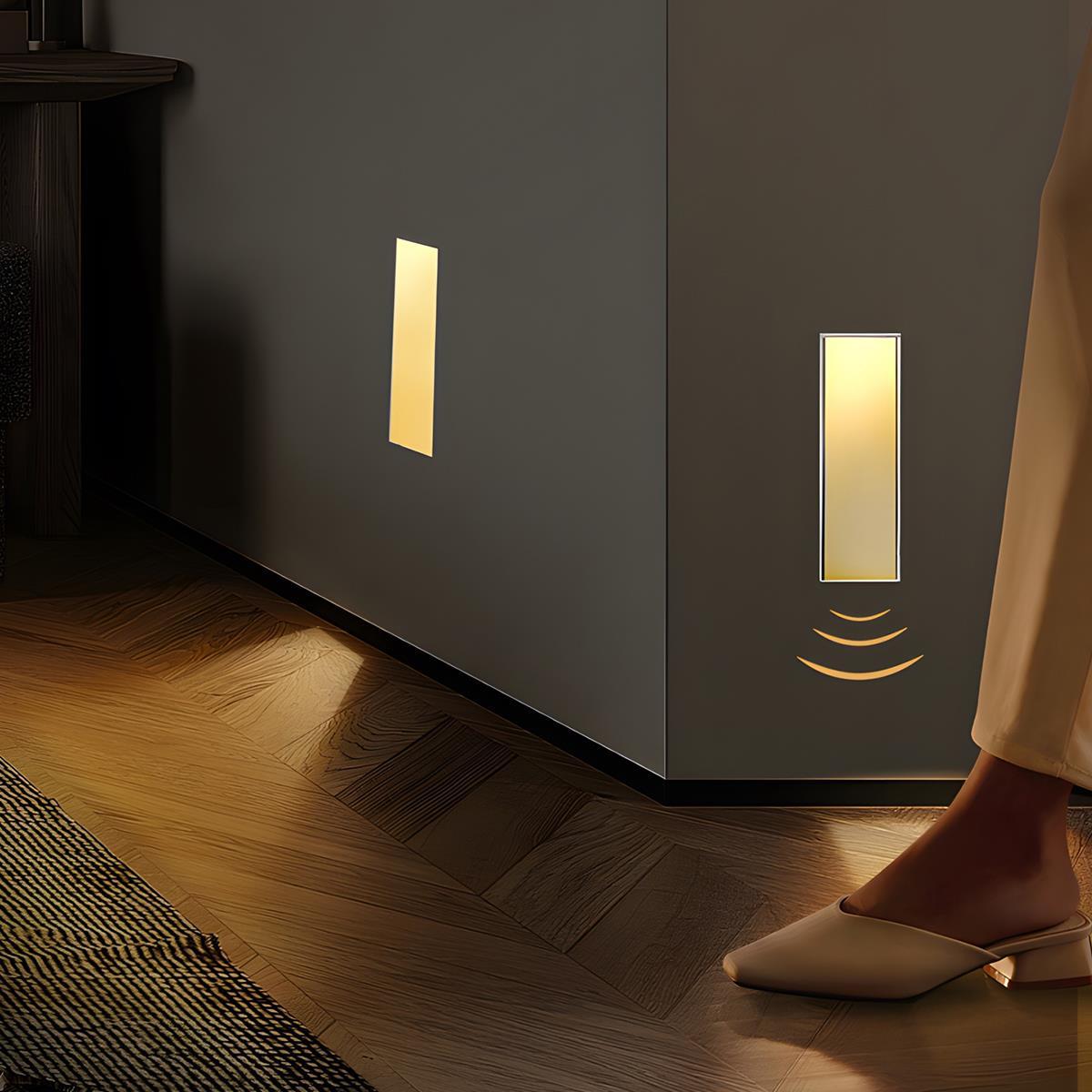 Minimalist Motion Sensor LED Recessed Stairway Lights Step Light