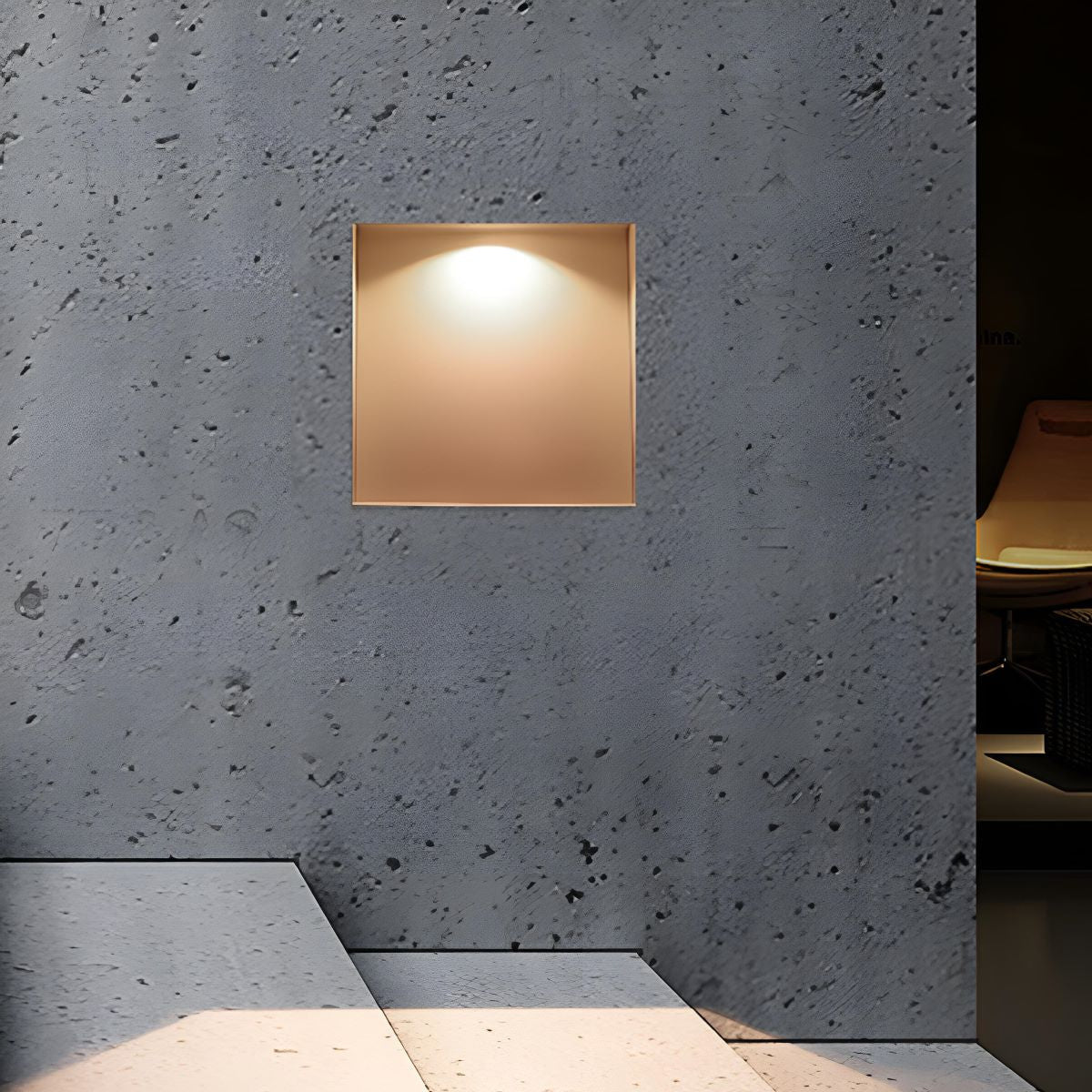 Minimalist Square LED Recessed Stairway Wall Light