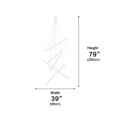 Minimalist Strip Stepless Dimming LED White Modern Chandelier