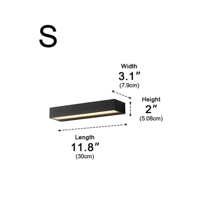 Modern Minimalist Waterproof Black LED Outdoor Porch Wall Light