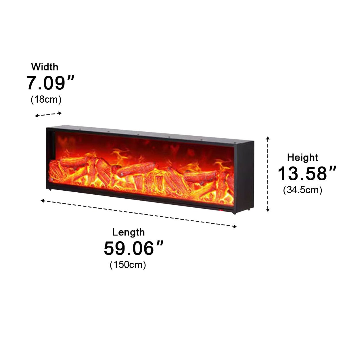Modern 3D LED Flame Wall Fireplace Light Ambient Lighting