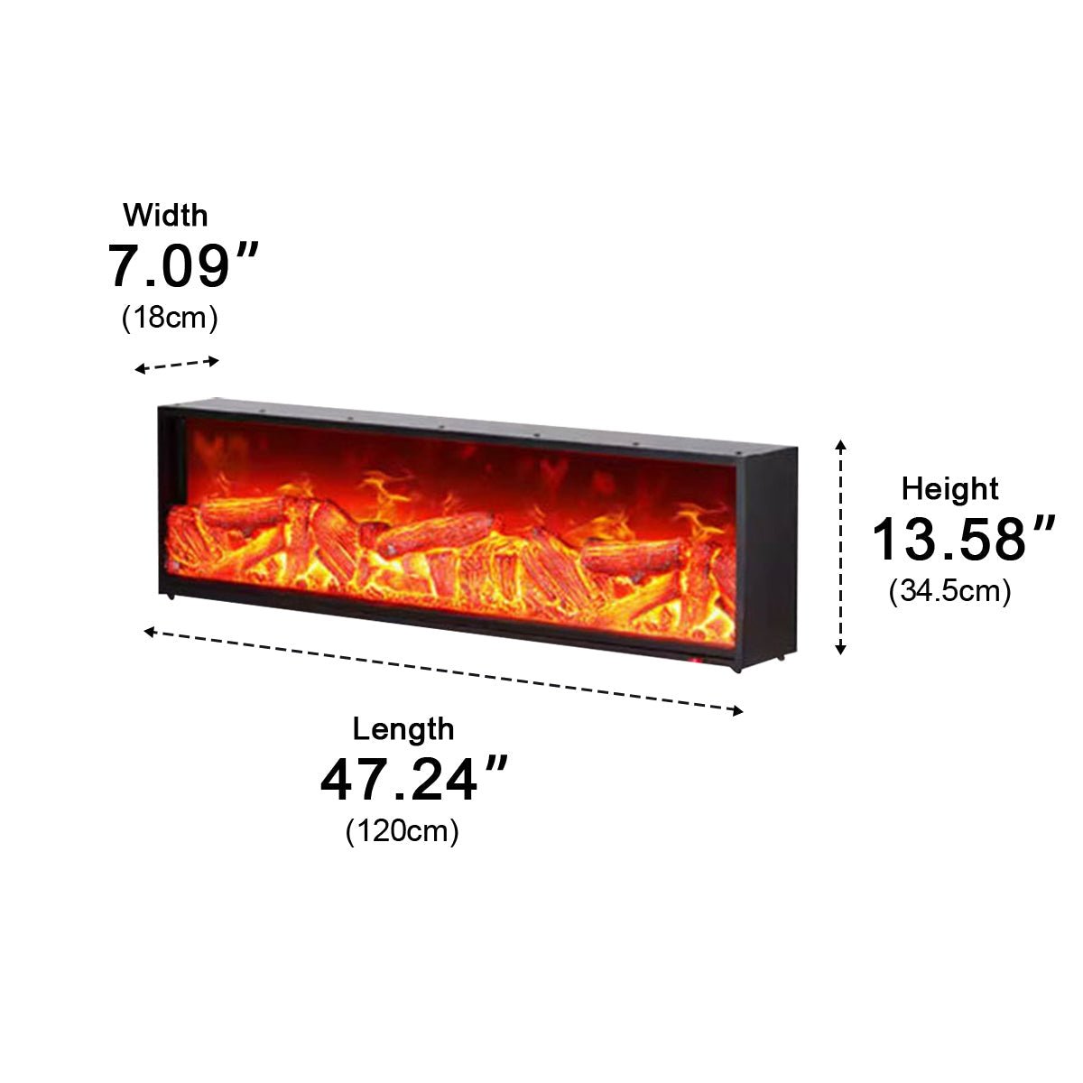 Modern 3D LED Flame Wall Fireplace Light Ambient Lighting