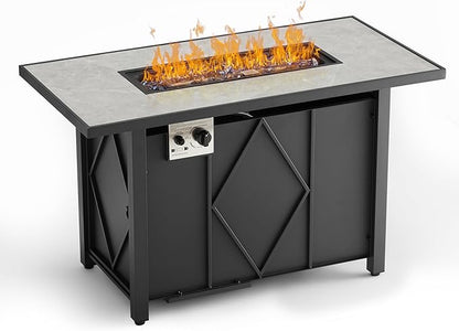 Modern 43-Inch Fire Pit Table Outdoor Gas Fire Pit