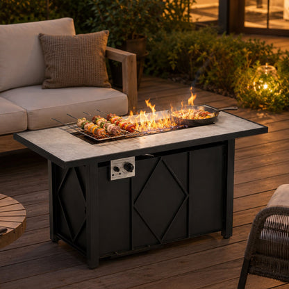 Modern 43-Inch Fire Pit Table Outdoor Gas Fire Pit