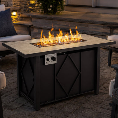 Modern 43-Inch Fire Pit Table Outdoor Gas Fire Pit