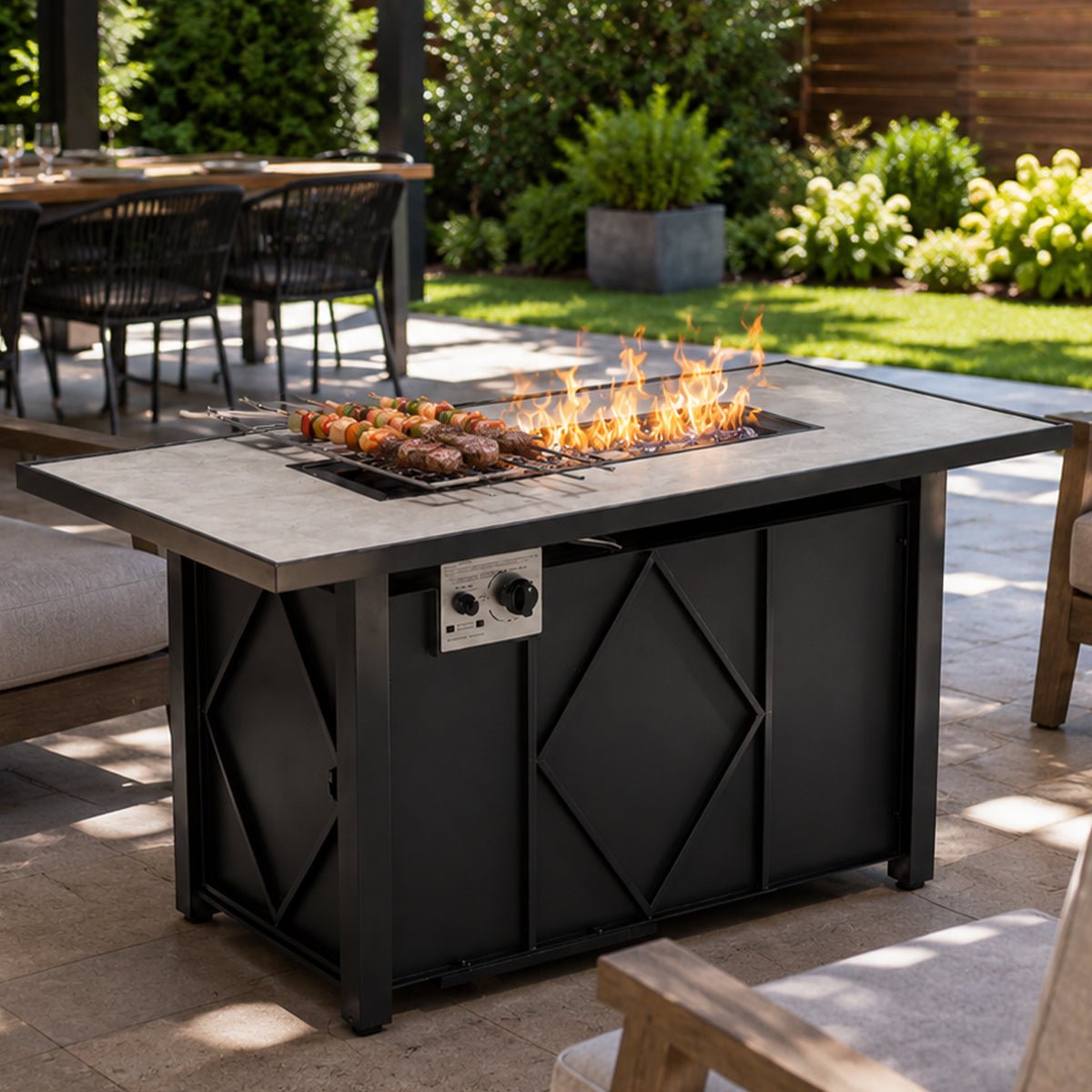 Modern 43-Inch Fire Pit Table Outdoor Gas Fire Pit