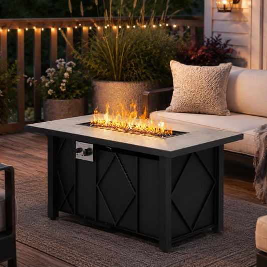 Modern 43-Inch Fire Pit Table Outdoor Gas Fire Pit