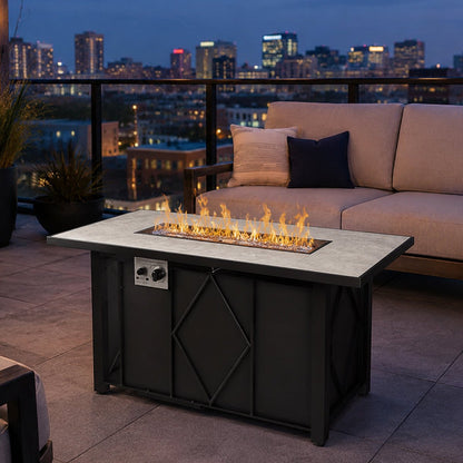 Modern 43-Inch Fire Pit Table Outdoor Gas Fire Pit