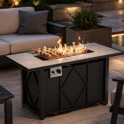 Modern 43-Inch Fire Pit Table Outdoor Gas Fire Pit